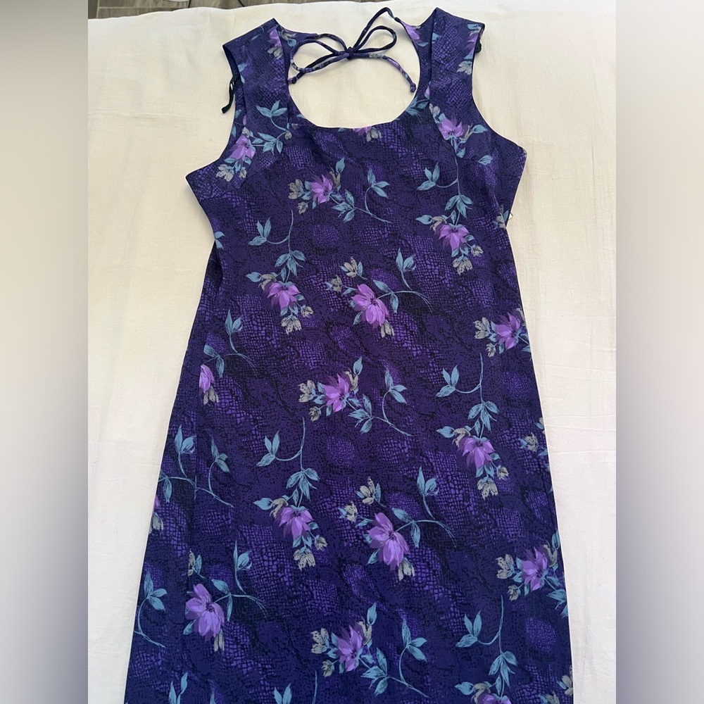 Vintage Floral Purple Whimsigoth Maxi Dress - Picture 2 of 7